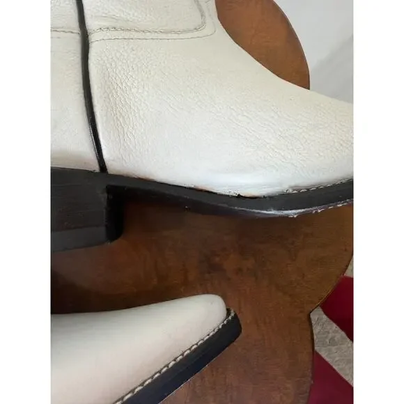 Caminos 14" Tall White Leather Western Boot US Mens 11.5 #0135C Made In Mexico - Picture 13 of 16